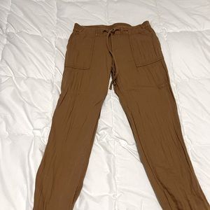 Tan Linen Joggers